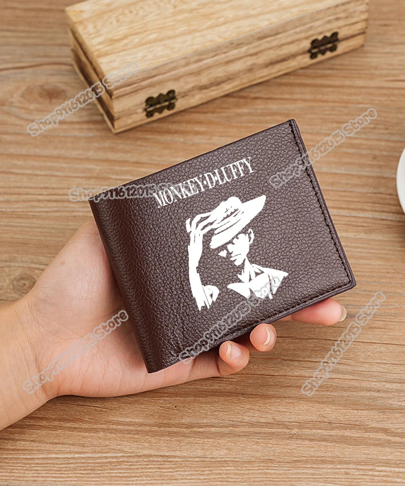 One Piece Pu Leather Wallet for Men Foldable Short Wallets Luffy Zoro Chopper Coin Purse Man Multi-slot Credit ID Card Holder