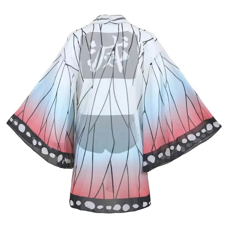 New Swimsuit Anime Demon Slayer Kochou Shinobu Kamado Cosplay Costume Kimono Agatsuma Zenitsu Sexy Bikini Beach Summer Halloween