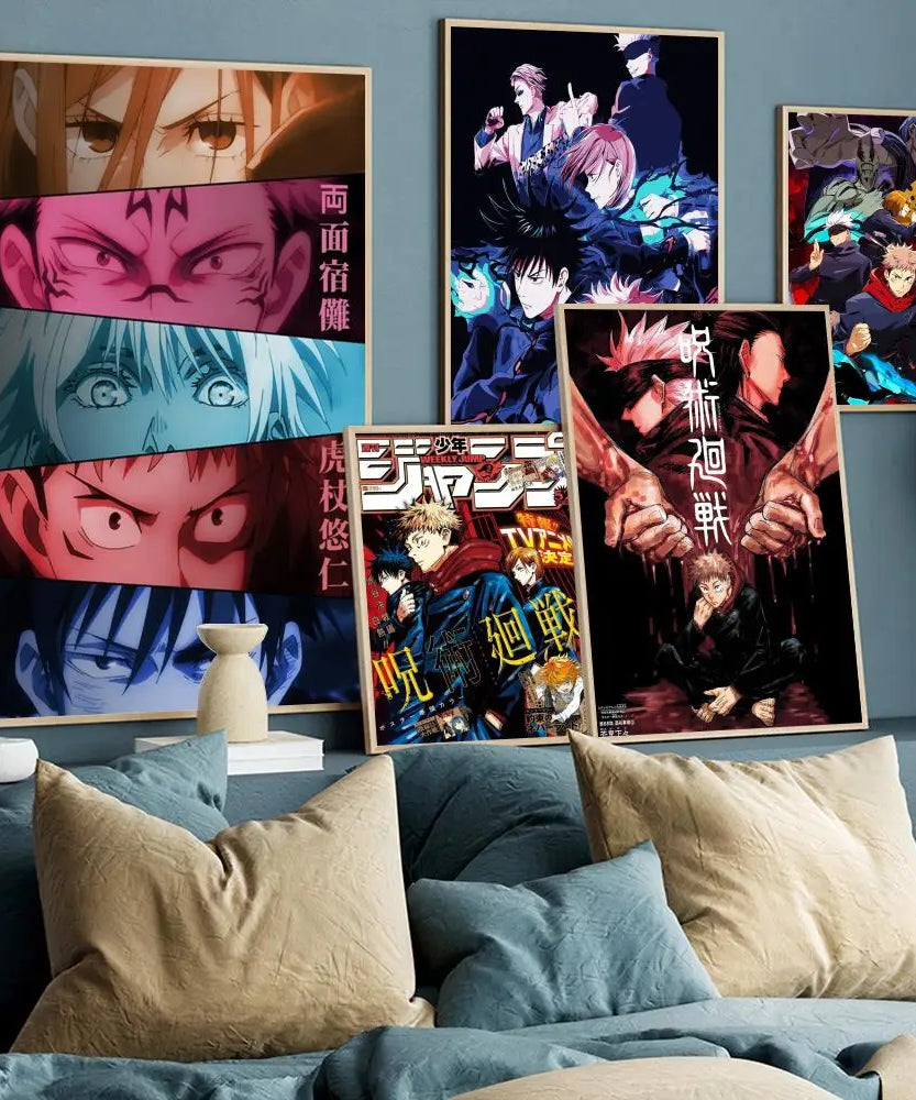Jujutsu Kaisen Anime Poster Kraft Paper Wall