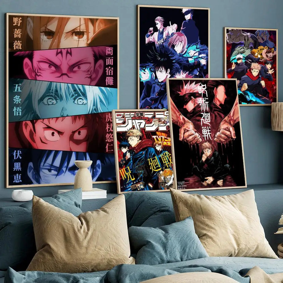 Jujutsu Kaisen Anime Poster Kraft Paper Wall