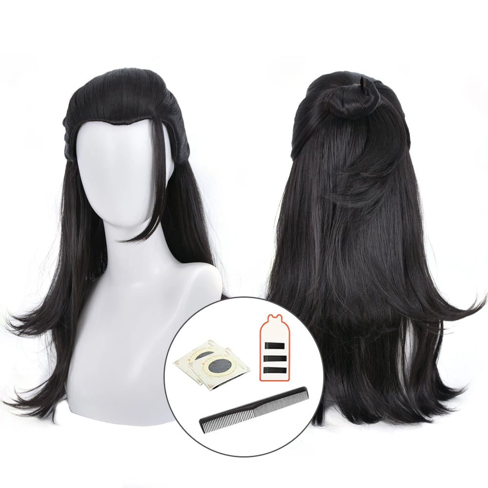 Anime Jujutsu Kaisen Suguru Geto Cosplay Wig – Long Black Synthetic Hair