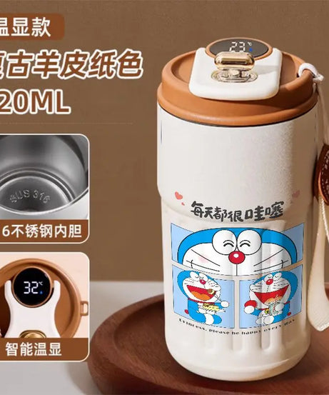 Doraemon Cartoon Thermos Mug – Cute Stainless Steel Coffee Cup for Home, Office & Travel