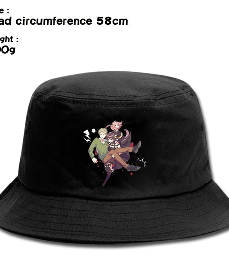 Anime Spy X Family Creative Peripheral Cute Outdoor Leisure Sunscreen Hat Art Versatile Cartoon Printed Fisherman's Hats