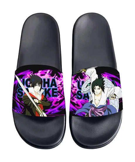 Anime Naruto Non-Slip Slippers Fashion Sasuke Design Cute Kawaii Home Sandals for Men And Women Ideal Holiday Gift