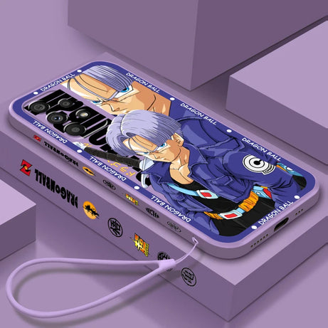 Dragon Ball Goku Trunks Liquid Rope Case for Samsung Note 20 10 A54 A31 A14 A03 A22 A34 A04 A24 Ultra Plus 5G Phone Case