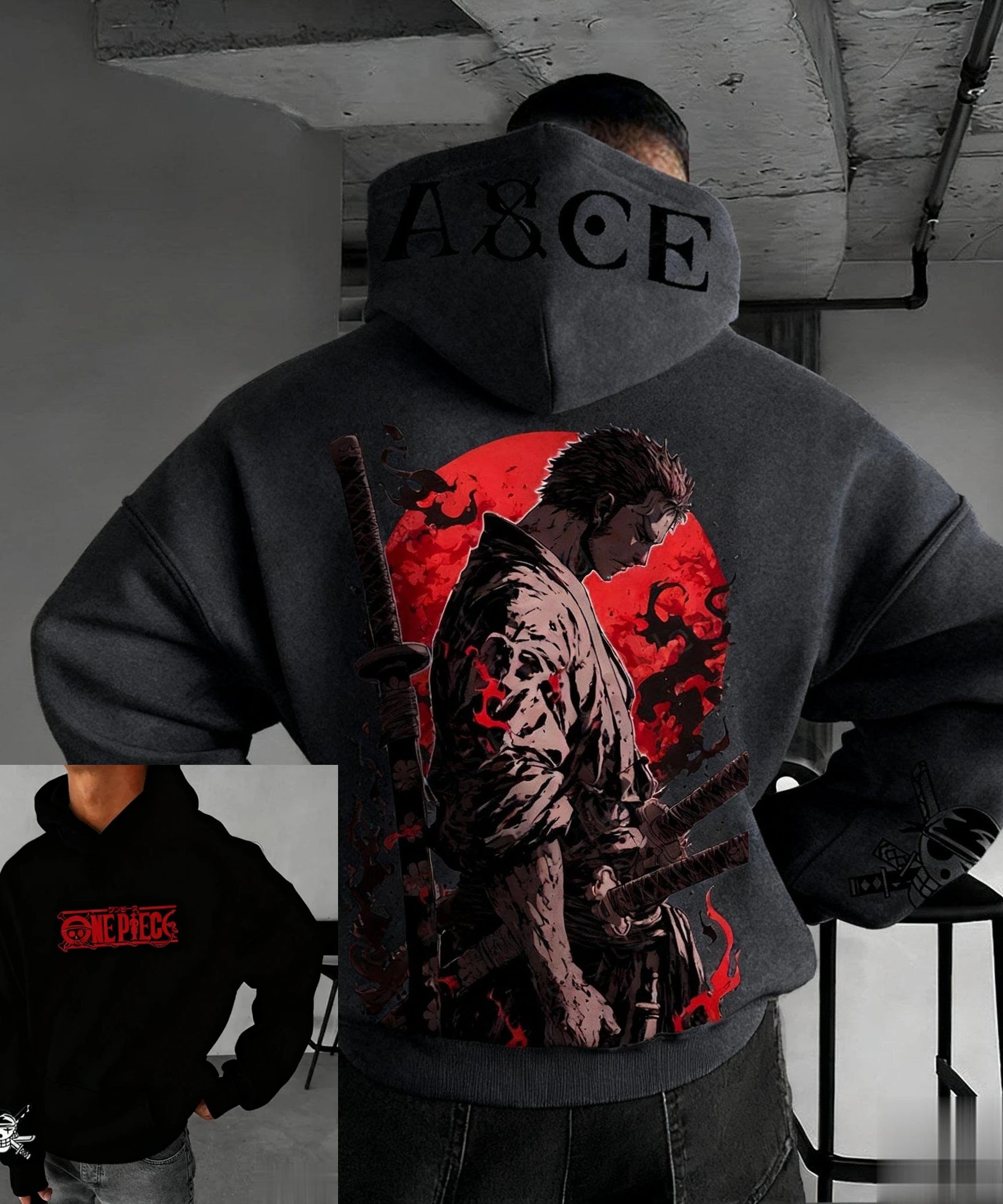 Anime One Piece Zoro Print Hoodie Men Women New Spring Autumn Casual Streetwear Cosplay Jacket Pullover Sweatshirt Fashion Tops