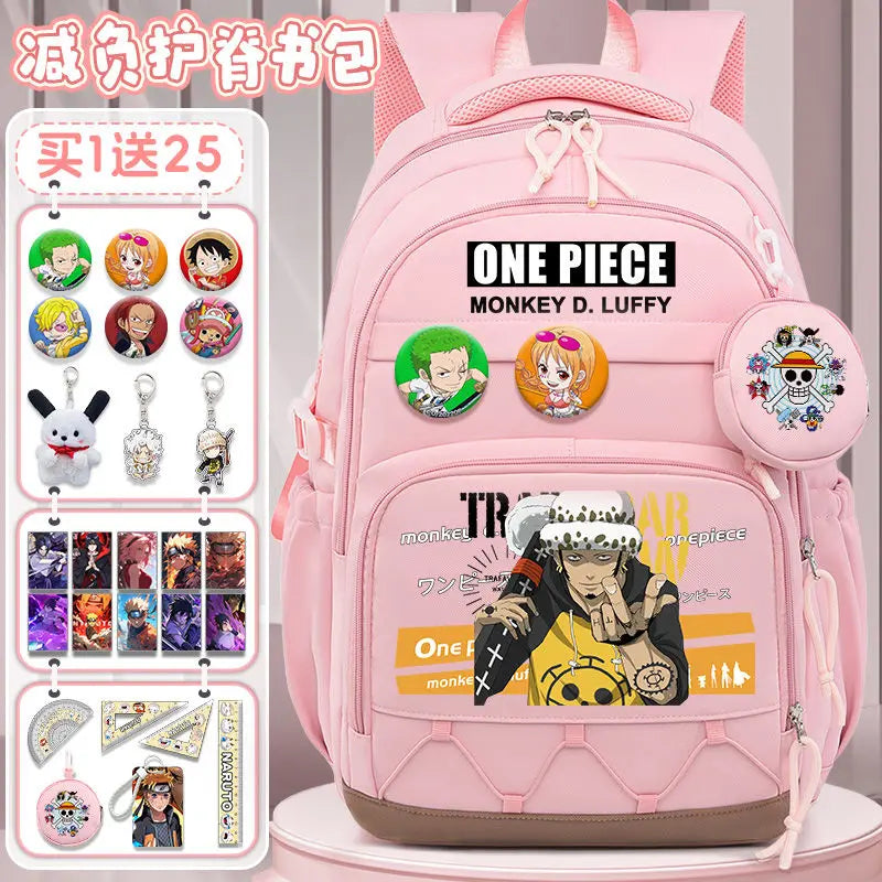 One Piece Luffy Backpack – Large Canvas School & Travel Bag