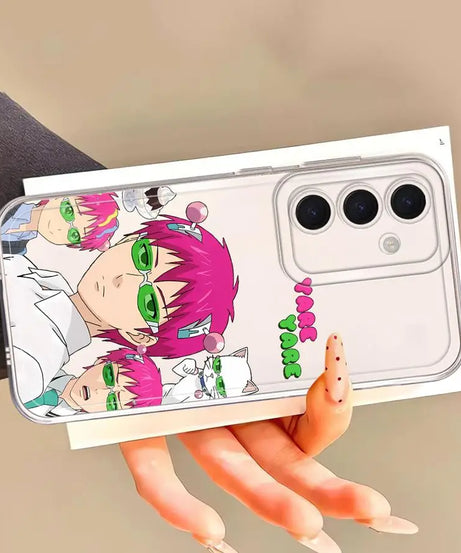 Cute Boy Saiki K-Kusuo Phone Case for Samsung Galaxy A13 A15 A16 A14 A12 A35 A34 A73 A35 A71 A72 A25 A22 Soft Cover
