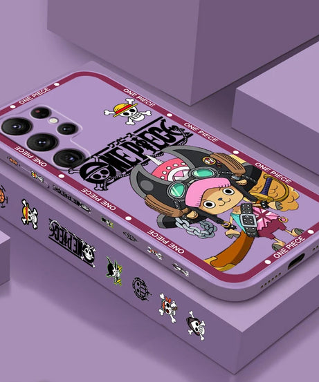 One Piece Chopper Cute Girl Liquid Left Rope For Samsung Galaxy S24 S23 S22 S21 S20 FE S10 Ultra Plus Lite 5G Cover Funda