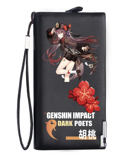 Genshin Impact Mondstadt Anime Peripheral New Zipper PU Wallet Handsome Personality Boy Print Coin Purse Short Card Pack Holiday