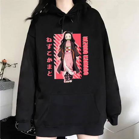 Demon Slayer Kamado Nezuko Anime Hoodie - Casual Unisex Pullover Sweatshirt