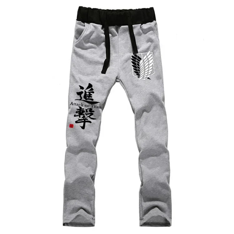 New Fashion Anime Attack on Titan Sports Sweat Breathable Pants Students Men Women Print Cotton Straight Pants Jogging Long Pant