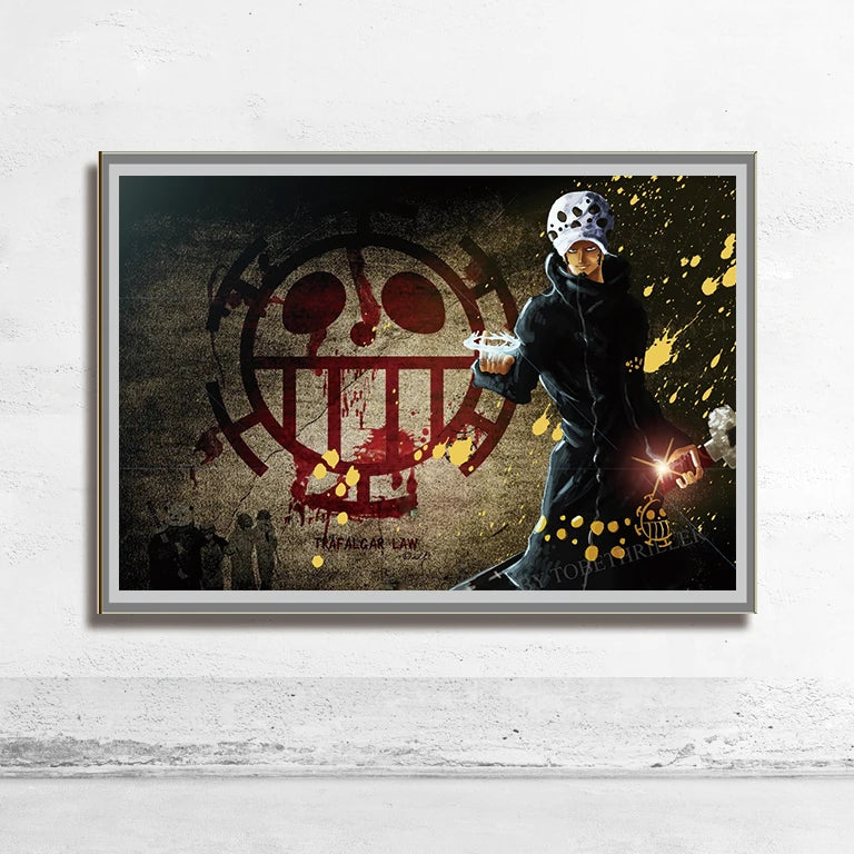 One Piece Wall Art – Trafalgar Law & Eustass Kid Anime Poster Decor