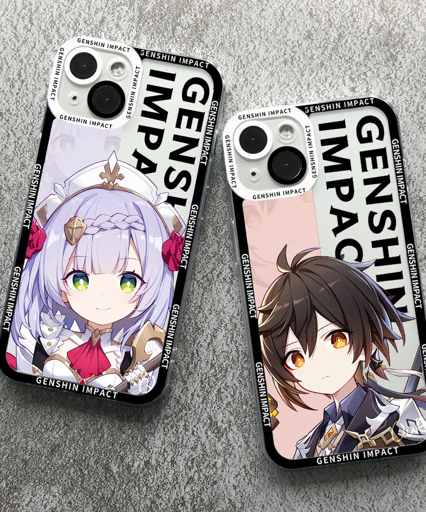 Anime Genshin Impact Anime Phone Case For Samsung S 20 21 22 23 PLUS S 23 24 ULTRA S21 FE Clear Soft Silicone TPU Cover