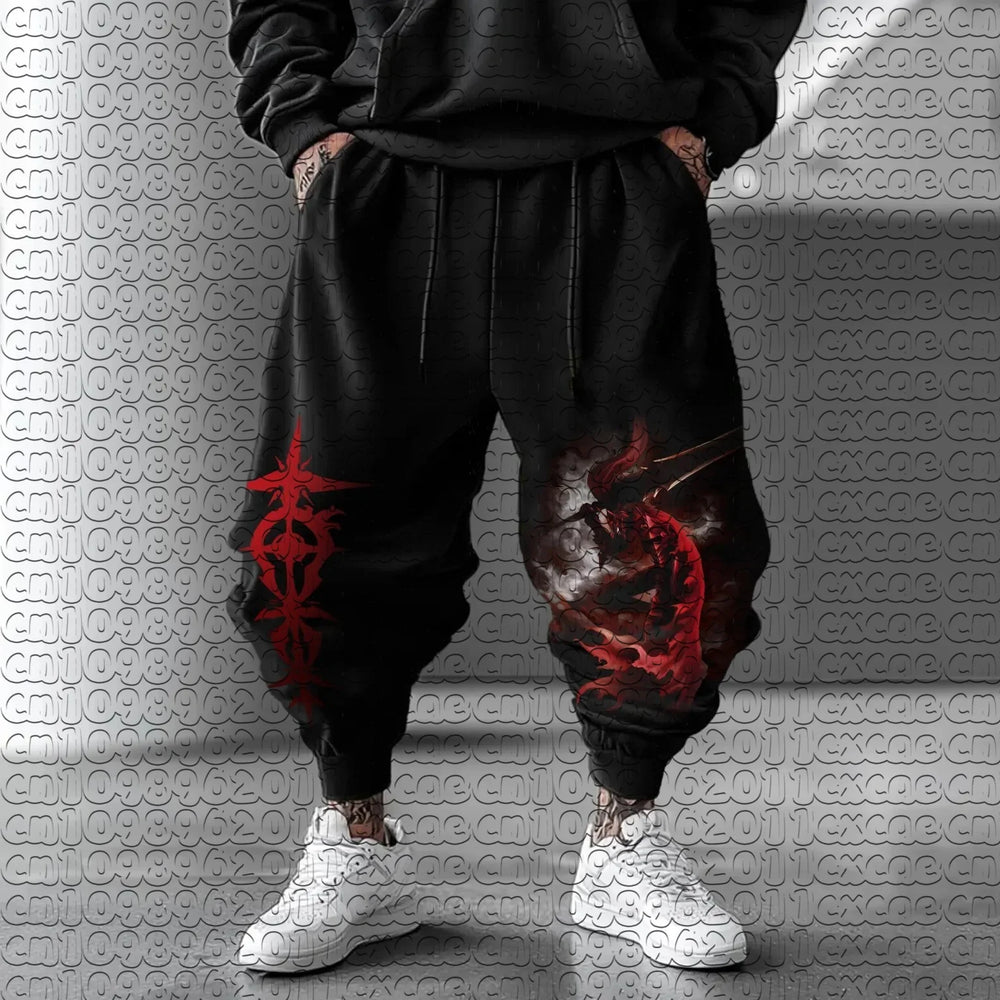 Jujutsu Kaisen Ryomen Sukuna Print Quick-Dry Jogger Pants Unisex Anime Sweatpants 5