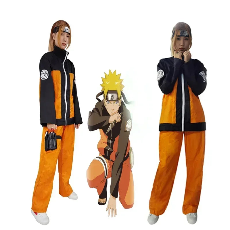 Anime Naruto Shippuden Uzumaki Cosplay Costume Set – Jacket, Pants & Wig for Adults & Kids 2