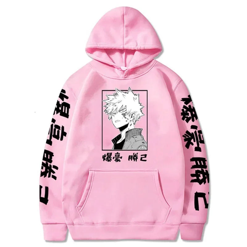 My Hero Academia Katsuki Bakugo Kanji Graphic Hoodie Harajuku Streetwear 3