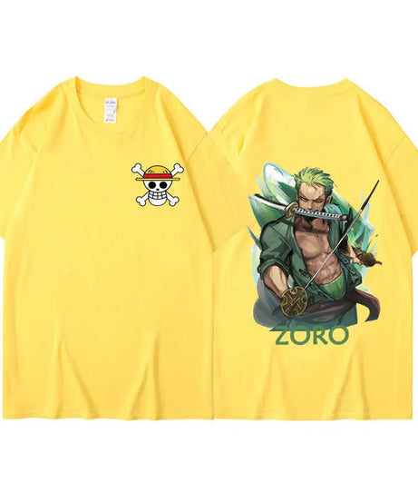 Anime ONE PIECE Sauron Printing Men's and Women's Loose Casual Short Sleeve One Piece Summer Couple T-Shirt Top Birthday