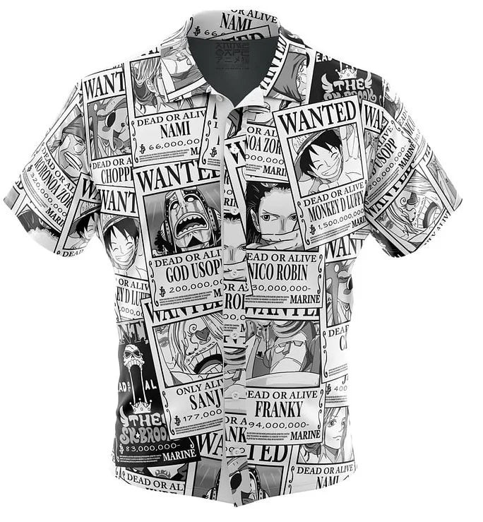 One Piece Luffy Anime Button Up Hawaiian Shirt Fashion Trend Breathable Loose Versatile Casual Sports Summer Men Cosplay Clothes