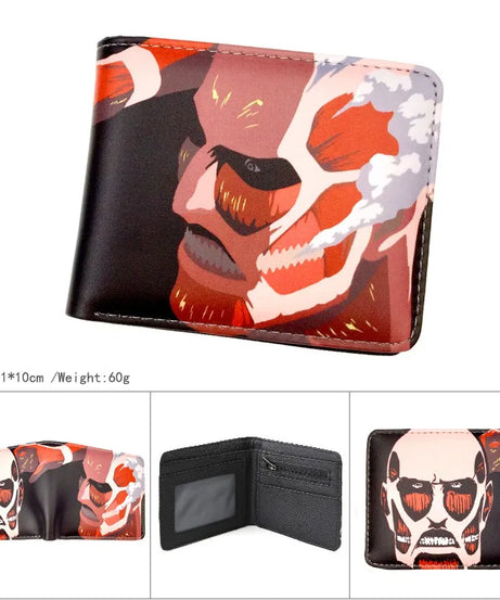 Attack on Titan Short Men Wallet Levi Survey Corps Men's Women's Coin Purse Scout Regiment Money Bag
