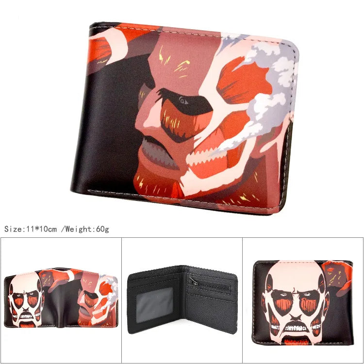 Attack on Titan Short Men Wallet Levi Survey Corps Men's Women's Coin Purse Scout Regiment Money Bag