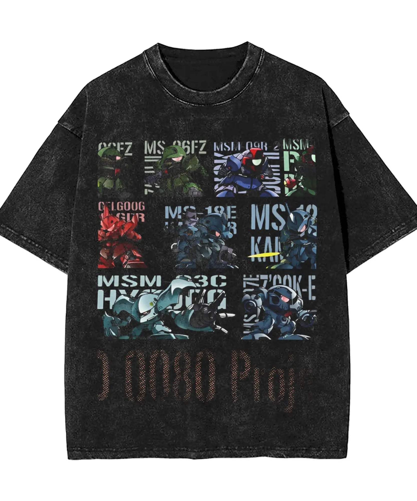 Y2k Clothes Gundam Graphic T-shirts Man Summer Trendy Casual Short Sleeved Tee Women's Vintage Washed Cotton Gym Clothing Tops