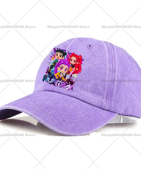 Kpop Demon Hunteres Baseball Cap for Girls Boys Summer Adjustable Sun Hat Anime Cute Retro Sunbonnet Adult Women Headgear Gift