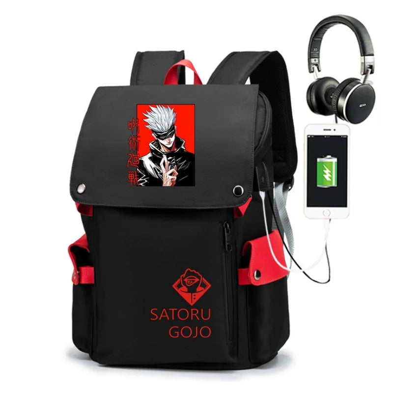 Jujutsu Kaisen Anime Backpack Student School Shoulder Bag Business Multifunctional Large Capacity Computer Bag Travel Backpack