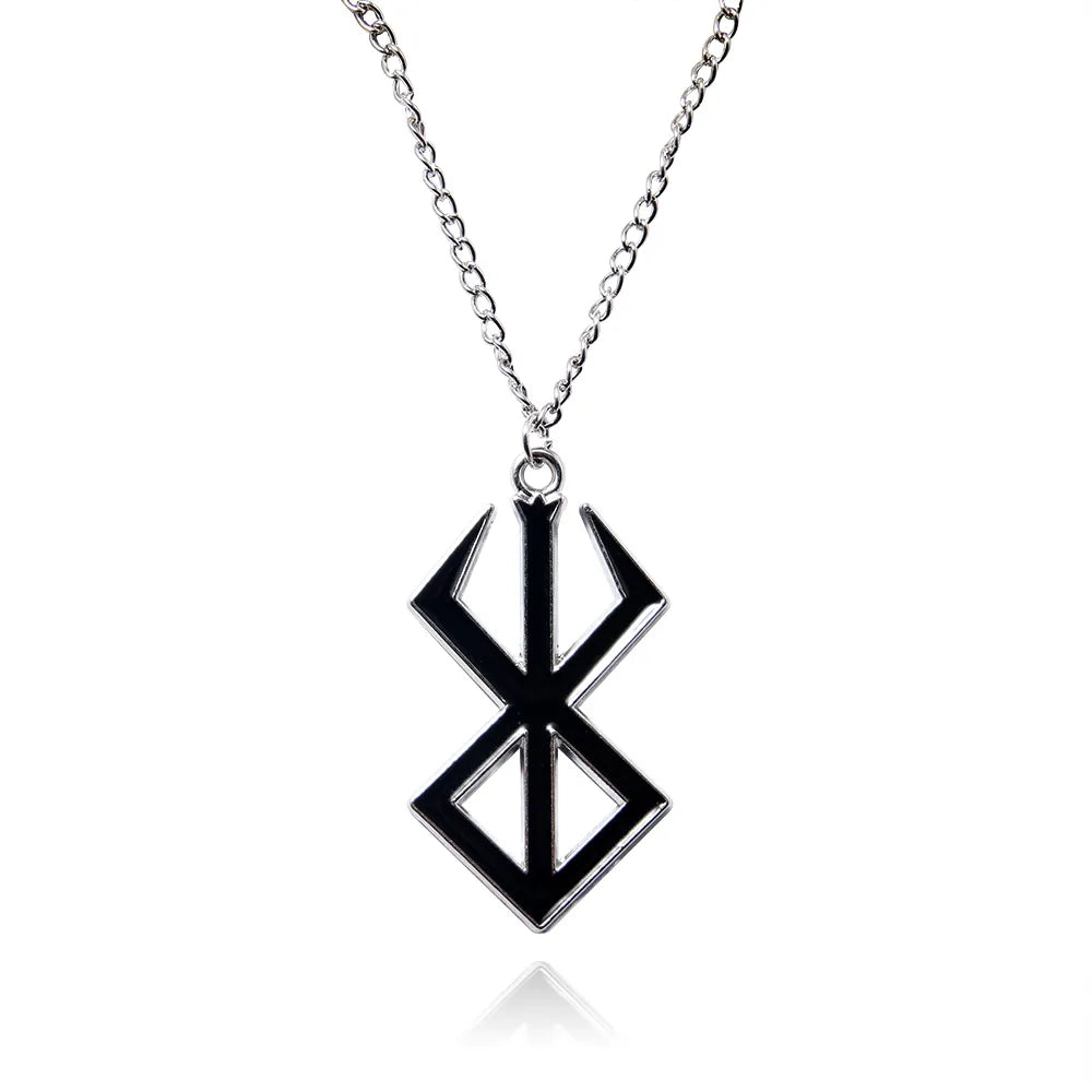 Anime Berserk Black Logo Necklace Guts Sword Logo Pendants Unisex Costume Jewelry Decoration Necklace Props Halloween Gift