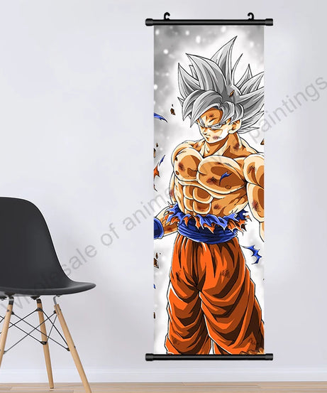 Dragon Ball Z Hanging Canvas Scroll – Goku, Vegeta & Frieza Anime Wall Art