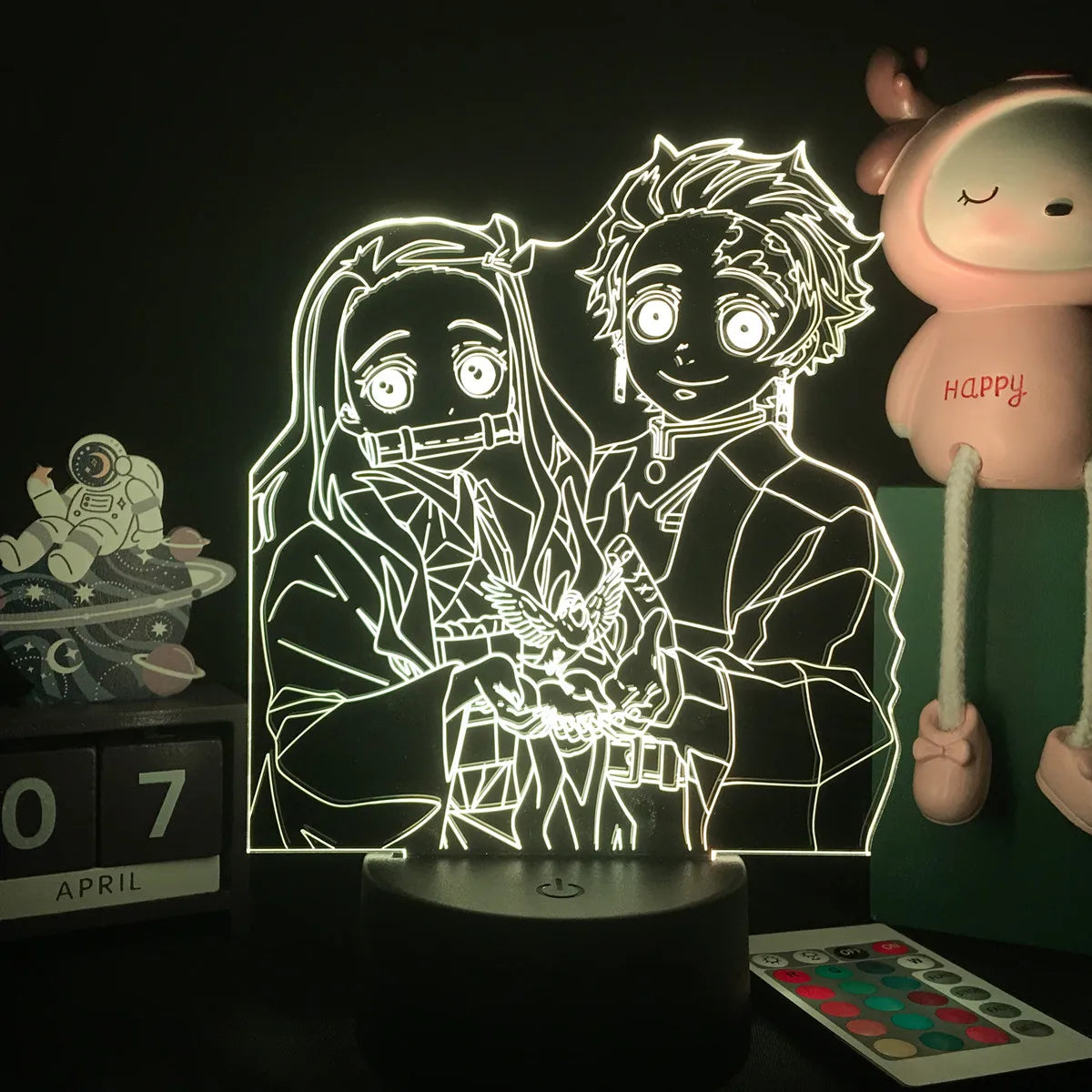 Manga 3d Light Kimetsu No Yaiba for Bedroom Decor Night Light Birthday Gift Table Lamp Anime Demon Slayer Mitsuri Kanroji Figure