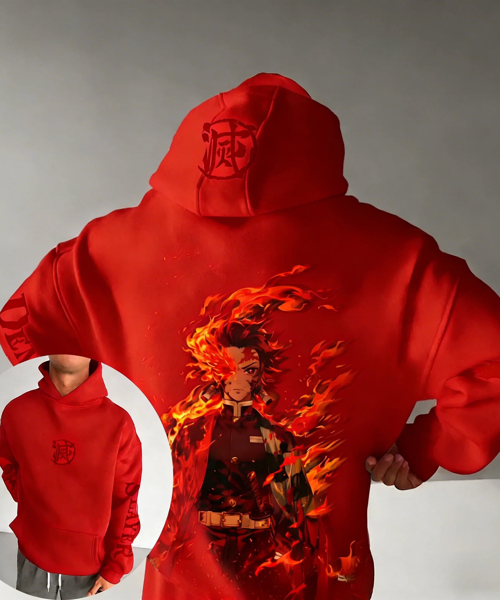 Demon Slayer Spring/Summer Unisex Hoodie New Tanjirou Anime Printed Street Hip Hop Oversized Loose Casual Parent-child Top