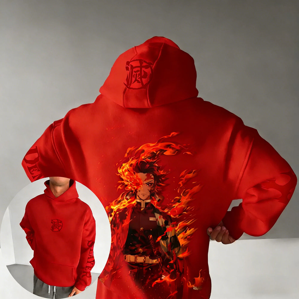 Demon Slayer Tanjiro Hoodie — Oversized Print Pullover 6