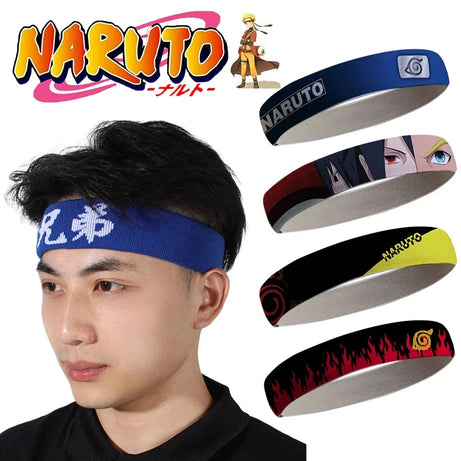 Naruto Sasuke Sports Elastic Headbands for Men Women Sweatband Hair Bands for Running Sports Headbands Non Slip Hair Accessories