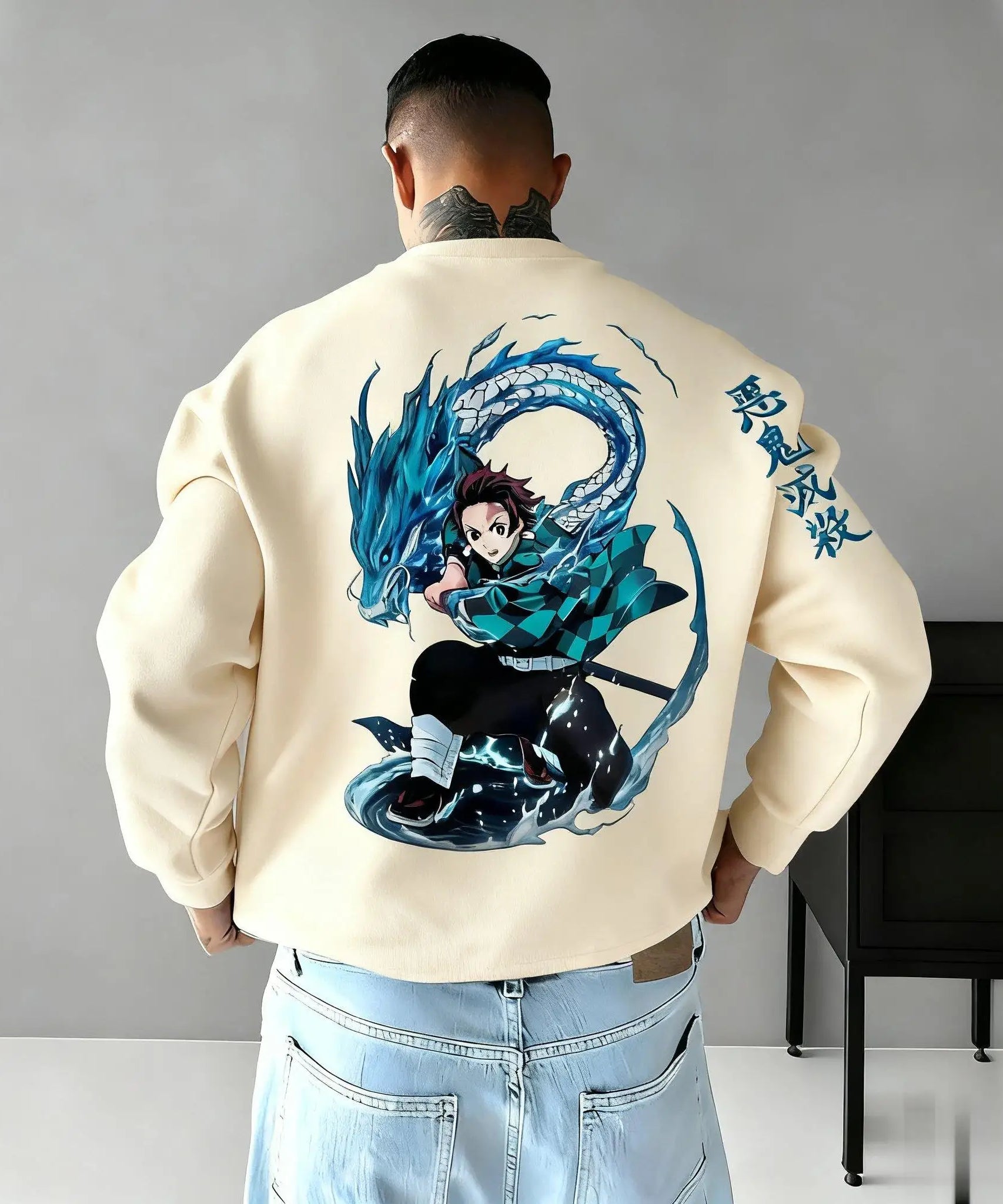 Oversized Demon Slayer Jacket Men Women Hooded Anime Print Coat Outdoor Streetwear Pullover Sweatshirt Casual Autumn Winter New