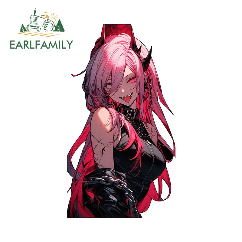 13cm x 7.4cm Zero Two Anime Car Sticker Motorcycle Bumper Funny Laptop Sunscreen Decal Scratch-Proof Fashion Decor