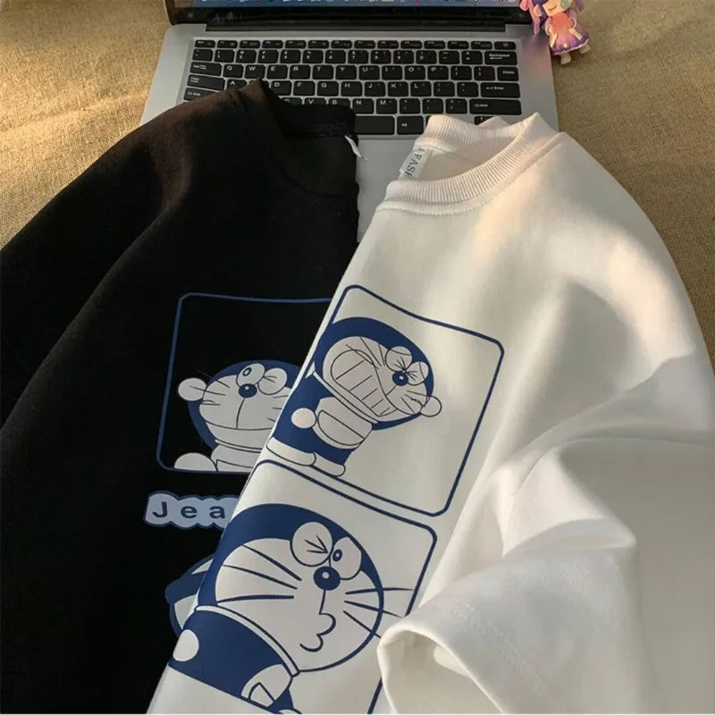 Minimalist Doraemon T-Shirt – Oversized Japanese Style Tee (M–8XL)