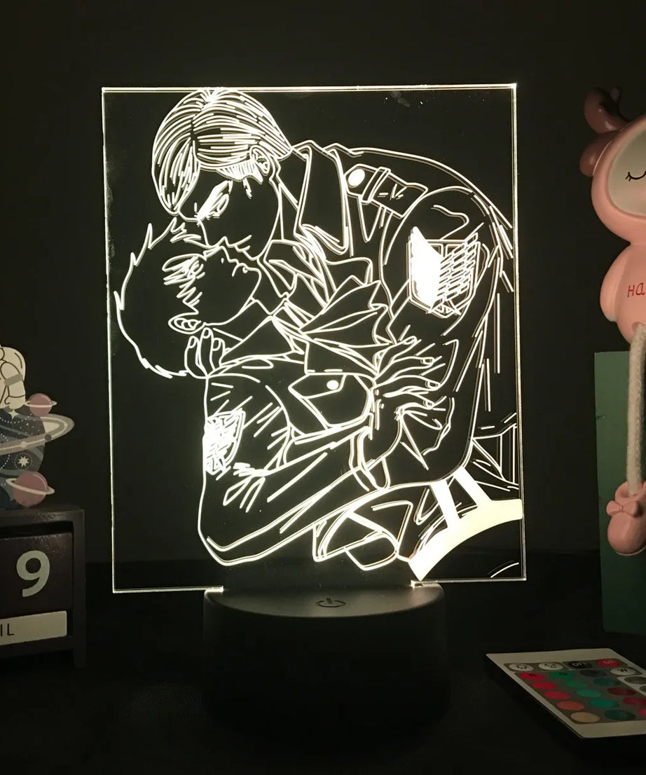 Anime 3D Lamp Attack on Titan Acrylic Luminous Stand Mikasa Ackerman Eren Yeager Action Figure For Kids Children Gifts