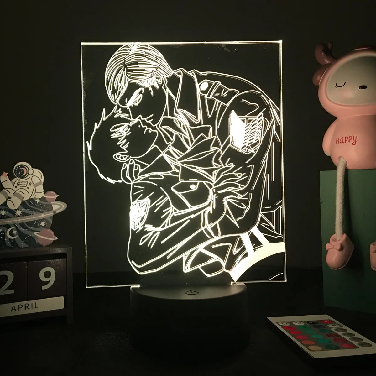 Anime 3D Lamp Attack on Titan Acrylic Luminous Stand Mikasa Ackerman Eren Yeager Action Figure For Kids Children Gifts