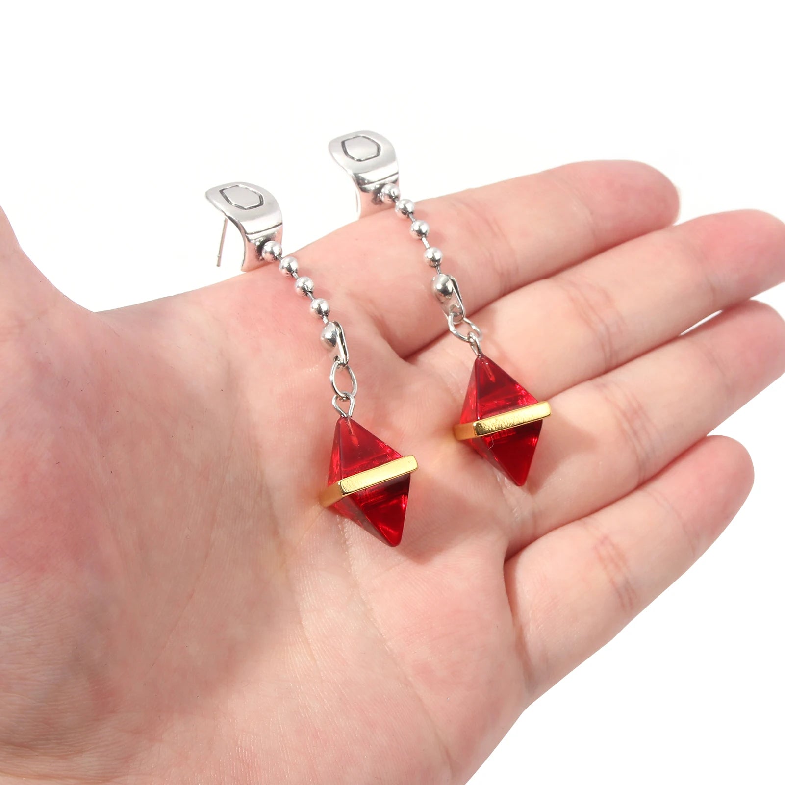 Kurapika Cosplay Ear Clip No Piercing Eardrop Anime Hunter x Hunter Drop Earrings for Women Men Jewelry Gift