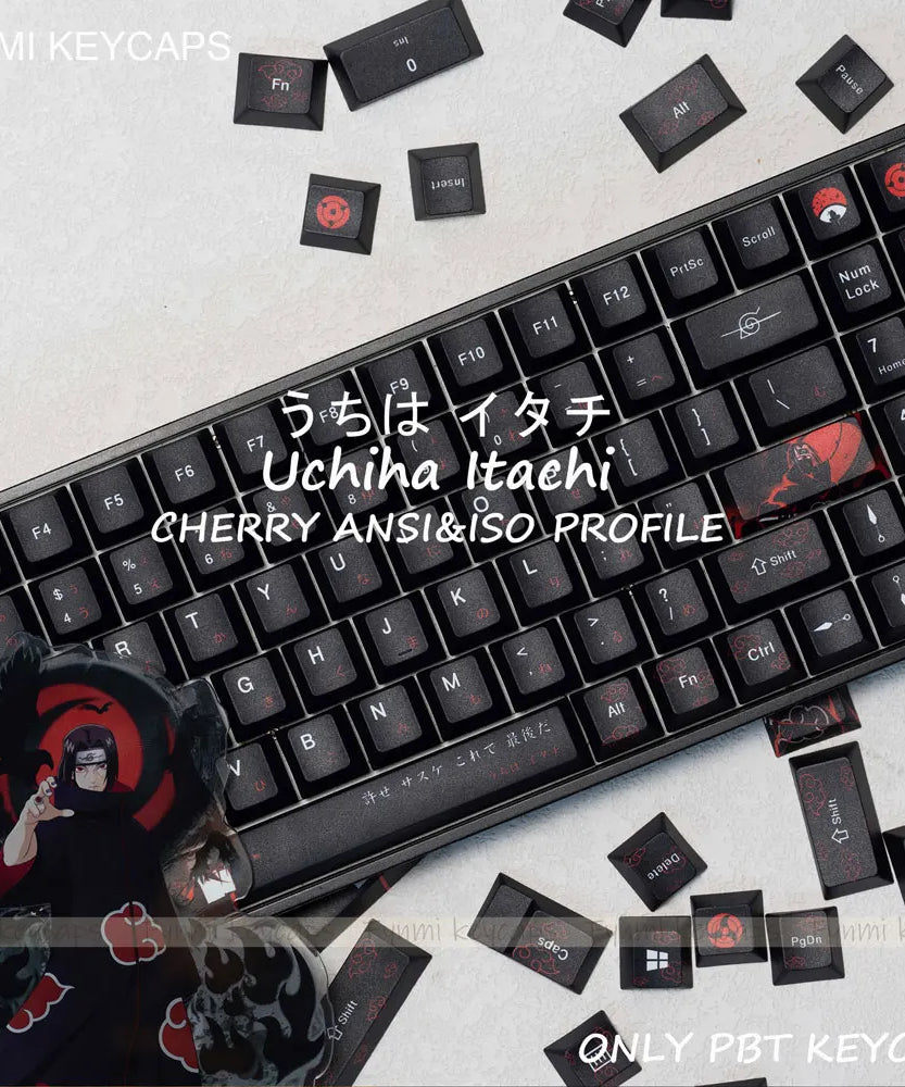 Uchiha Itachi Keycaps Set – 139 Cherry Profile Anime Keycaps for MX Switch (ANSI/ISO)