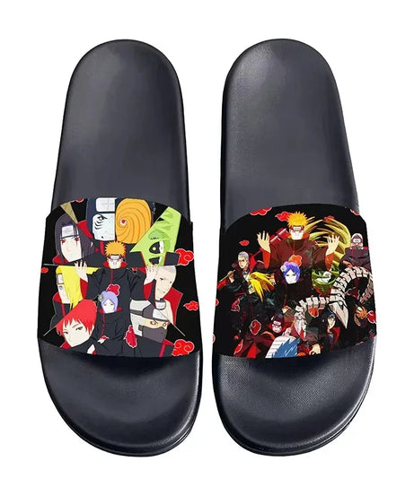 Anime Naruto Non-Slip Slippers Fashion Sasuke Design Cute Kawaii Home Sandals for Men And Women Ideal Holiday Gift