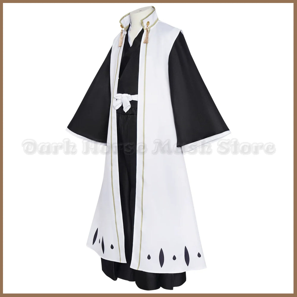 Bleach Kuchiki Byakuya Cosplay Costume – Gotei 13 Captain White Cloak Uniform 3