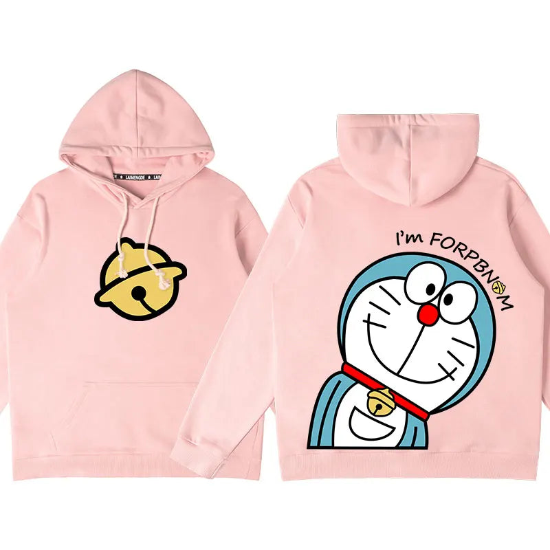 Doraemon Anime Hoodie – Cute Couple & Teen Pullover Jacket