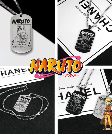Naruto Kakashi Necklace Pendant Stainless Steel Chain Fashion Alloy Student Children Creative Necklace Clothing Accessories Gift