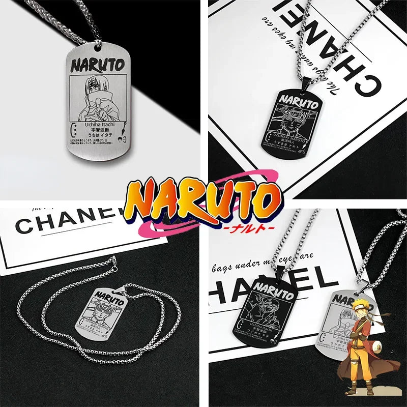 Naruto Kakashi Necklace Pendant Stainless Steel Chain Fashion Alloy Student Children Creative Necklace Clothing Accessories Gift