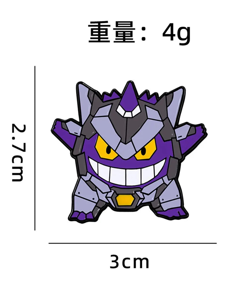 Anime Pokemon Enamel Pins Pikachu Squirtle Gengar Funny Cosplay Brooches Badges Lapel Pin Collection for Fans Accessory