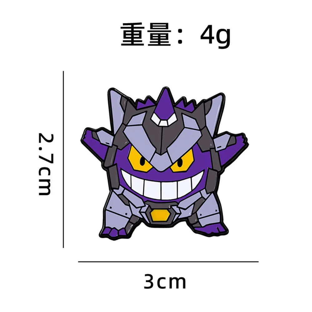 Anime Pokemon Enamel Pins Pikachu Squirtle Gengar Funny Cosplay Brooches Badges Lapel Pin Collection for Fans Accessory