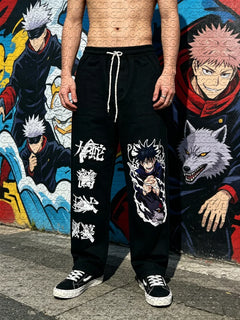 Anime Jujutsu Kaisen Fushiguro Megumi Graphic Pants – Unisex Quick-Dry Straight Sweatpants