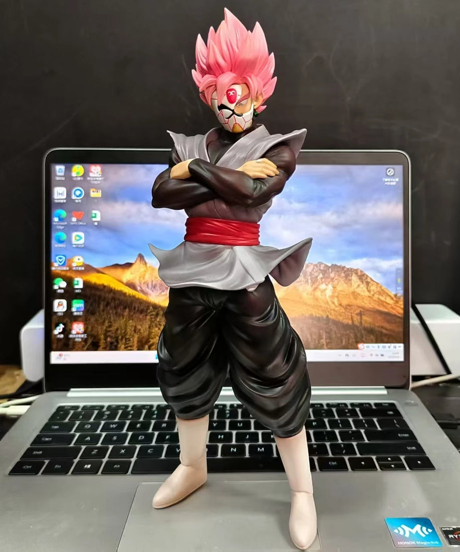 27cm Dragon Ball Z Figure Super Saiyan Goku Black Zamasu Mask Action Figure Pvc Model Statue Collection Decoration